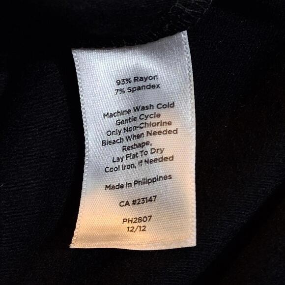 Talbots Woman 1X Black Cowl Neck Empire Waist Short Sleeve Midi Dress LBD - Picture 4 of 6